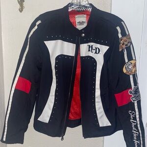 She Devil Harley-Davidson Red,Black & White Racing Jacket Women’s
